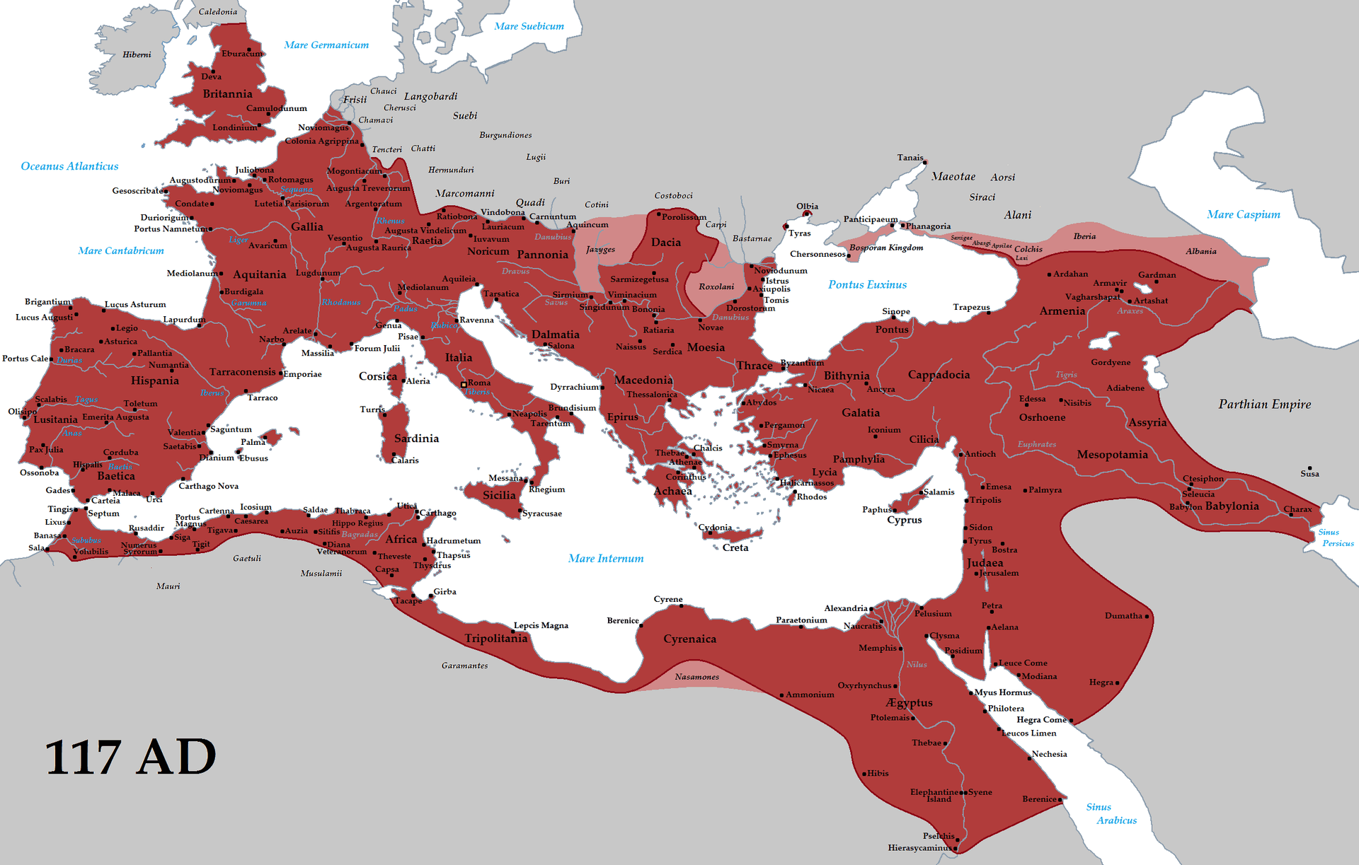 Roman Empire at its peak