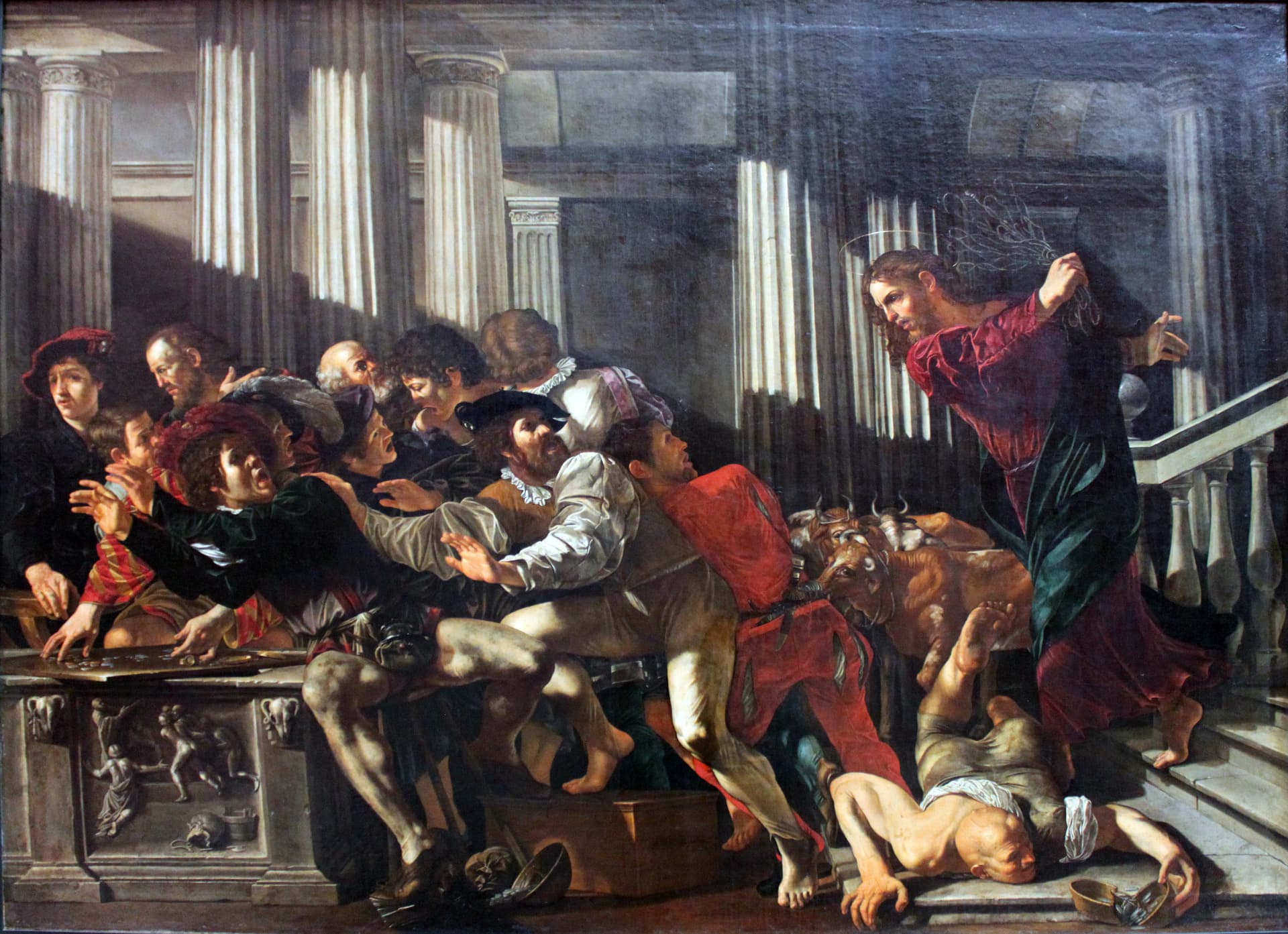 "Christ driving the money-changers from the Temple" by Cecco del Caravaggio (1601)