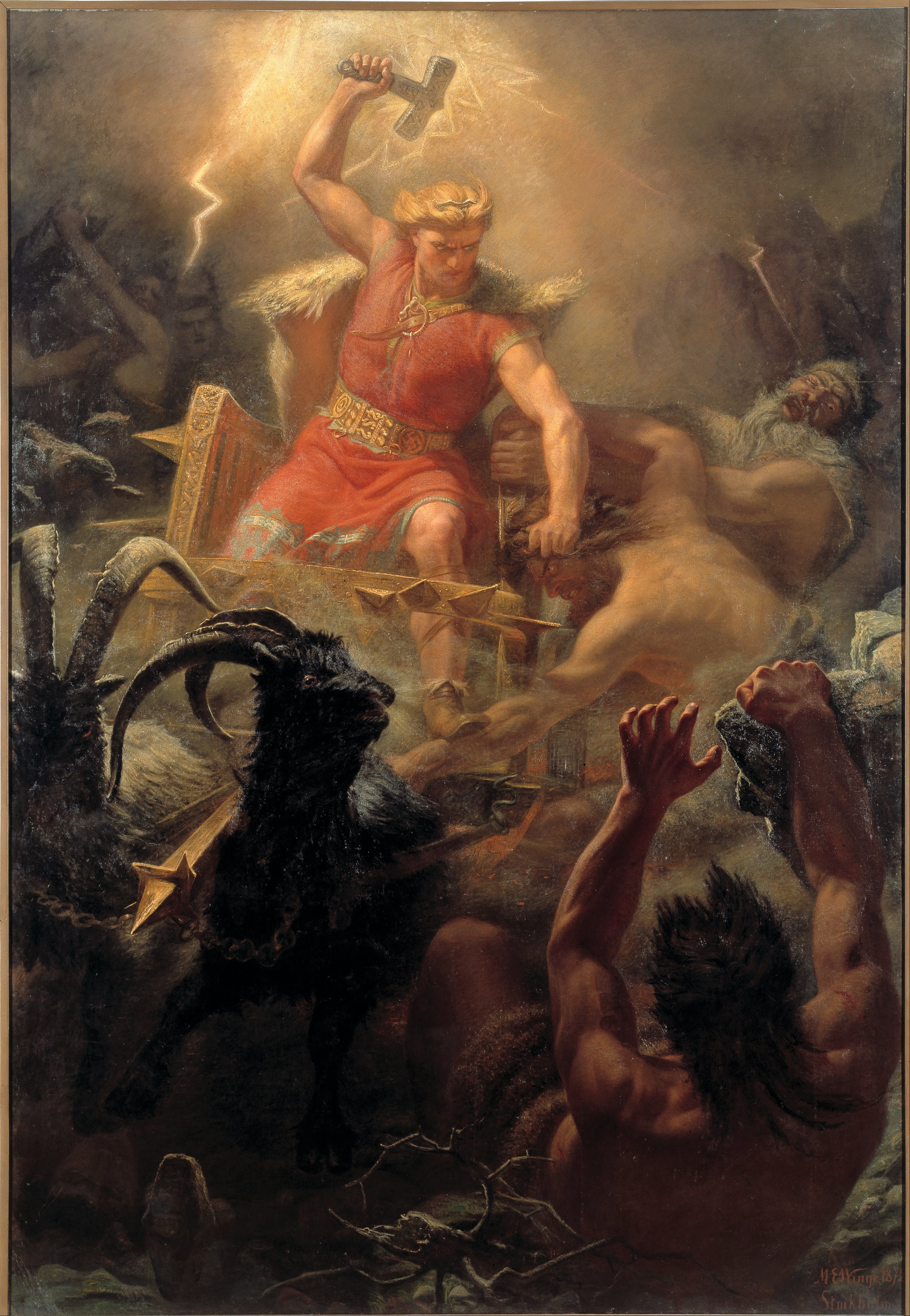 "Thor's Fight with the Giants" (Tors strid med jättarna) by Mårten Eskil Winge (1872)